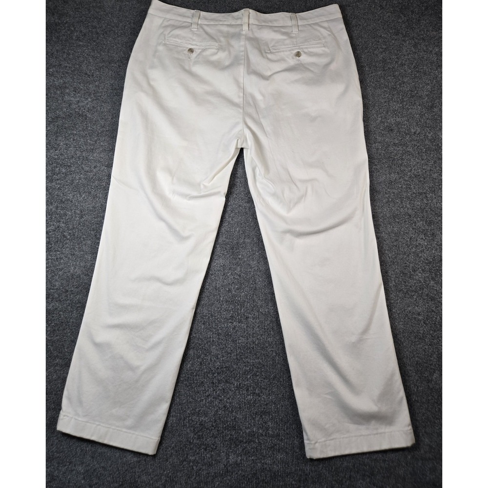 Nautica Men's 38W x 30L White/Ivory Deck Pant Classic Fit Strecht Chino